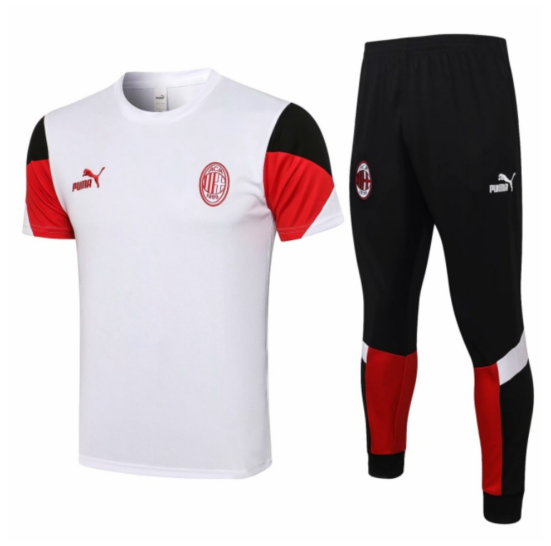 2021/22 AC Milan White Training Kits Shirt and Pants